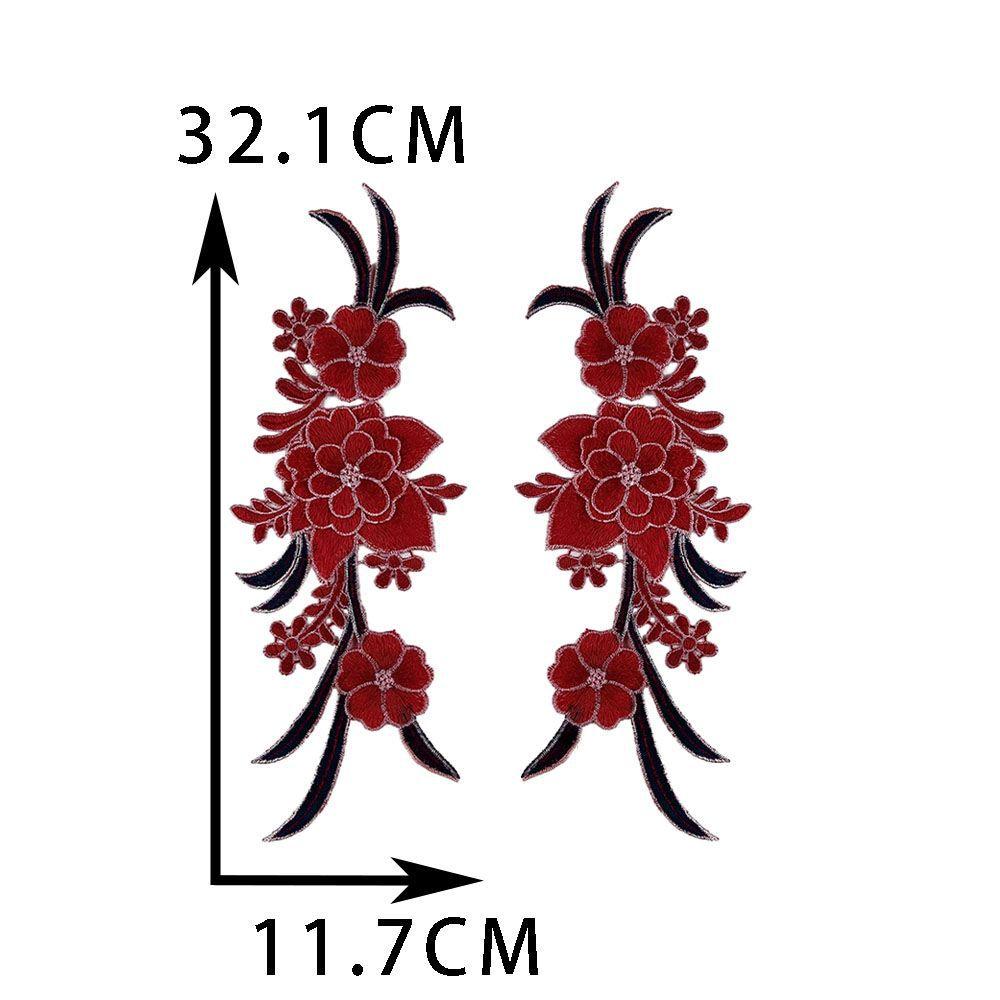 Red I Polyester Embroidery Color Embroidery Sewing Lace Diy Decorative Clothing Accessories Pair Collar Clothing