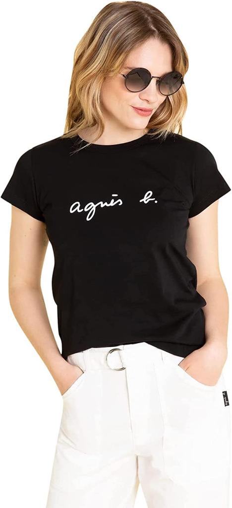 Logo Short S137 2653S137 Black [agnes B.] T-shirt, Sleeves, TS, Women's, 2,