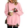 Women's Casual Printed Long Sleeve Sweatshirt with Design, Loose Fit Pullover Top