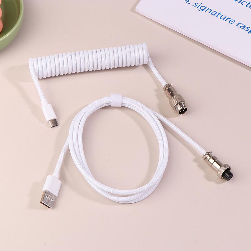 Mechanical Keyboard Coiled Cable Wire Type C USB Port Wire Mechanical Keyboard Aviator Desktop Computer Aviation Connector