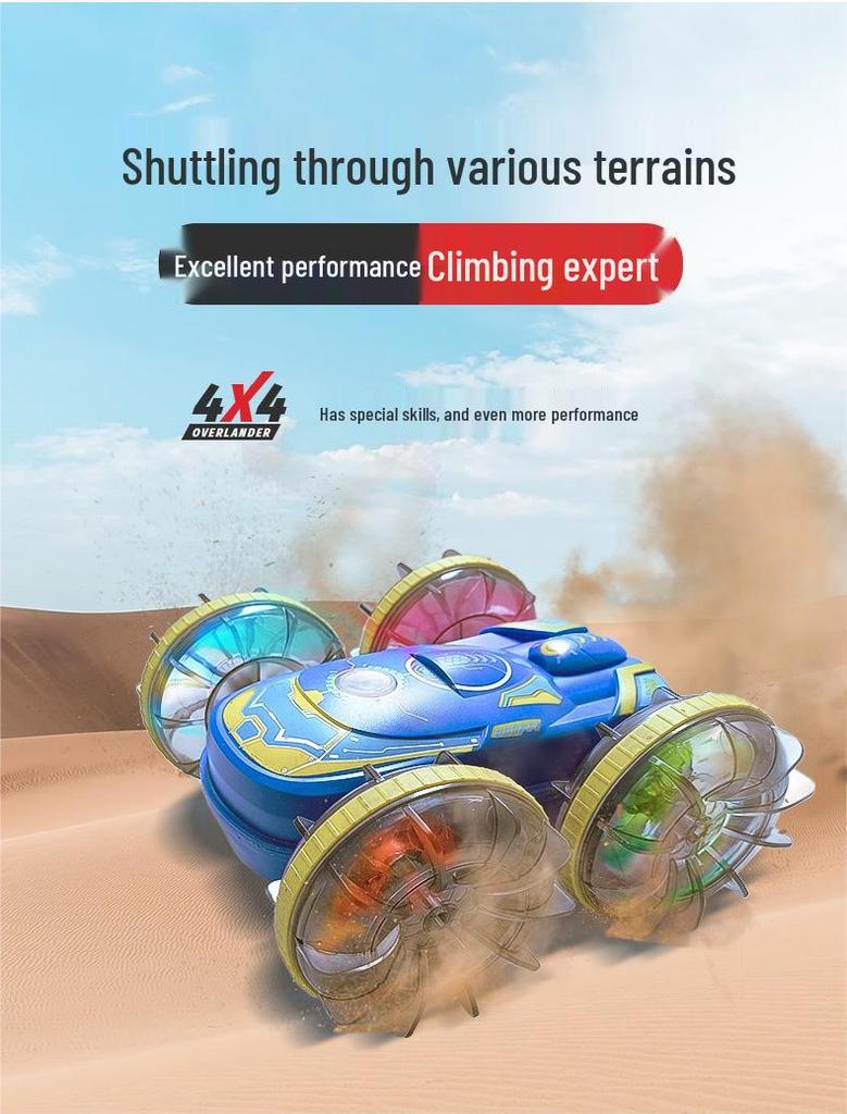 Amphibious 4WD Gesture-Control Stunt Car: Double-Sided Off-Road Tumbling Remote Control Toy for Kids