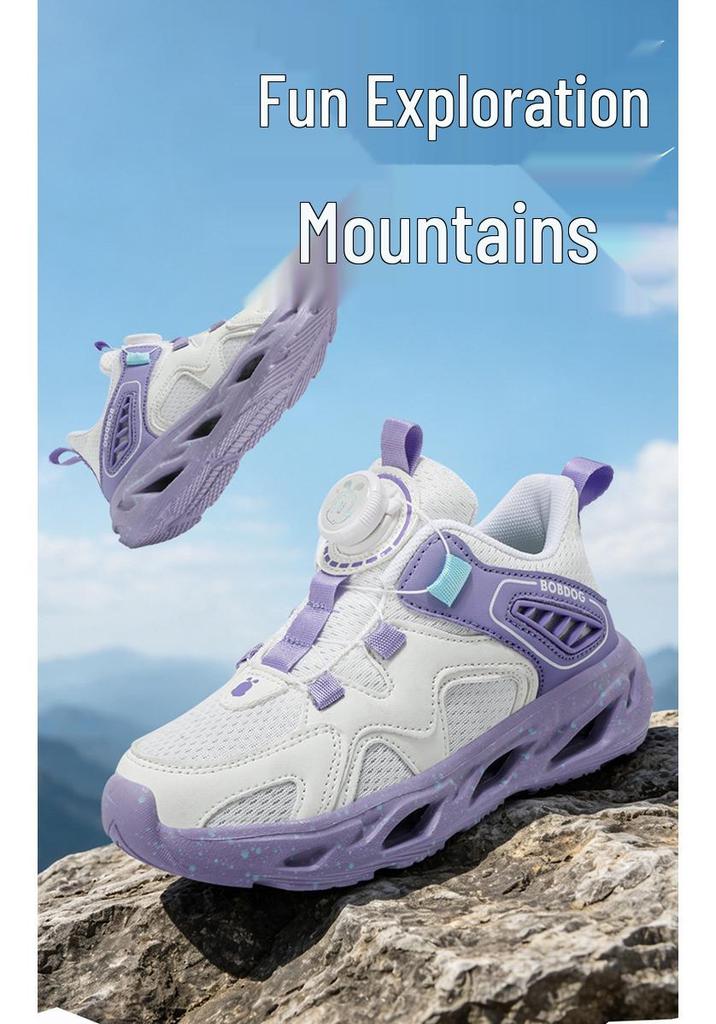 Bobodou Kids' Sports Shoes - Breathable Mesh with Rotating Buckle for Girls (Spring/Autumn 2026)