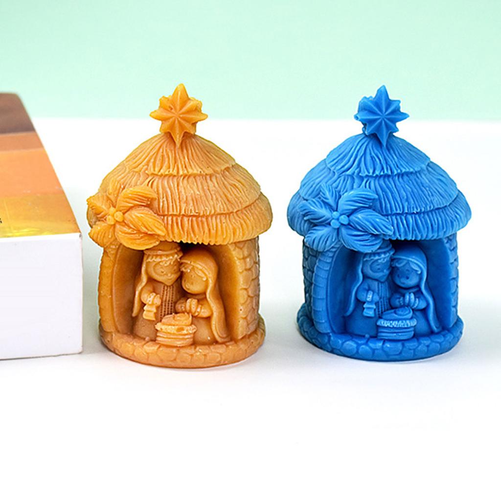 Forma silikonowa w kształcie domu Forma na świece świąteczne do robienia świec mydlanych gipsowych Dekoracje świąteczne