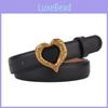 Leather Womens Belt With Alloy Heart Buckle For Casual Denim Jeans Fashion Accessory