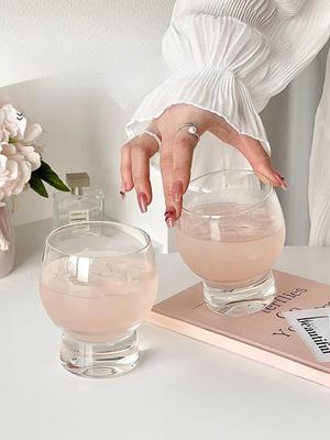 Premium Transparent Glass Beer Cup for Women Home Use Creative Luxury Cold Drink Water Glass Whiskey Cup Round Ape Ice Cold