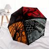 1pc Game of Thrones Map Automatic Folding Personality Personality Cute Umbrella, Portable Collapsible Design, 8-Rib Iron Frame, All-Season Casual Outd