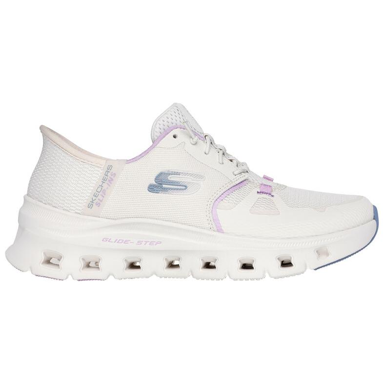 Skechers Glide Step Pro Flexible Comfortable Low Top Casual Shoes Women Sneaker White Purple 150420-NTMT