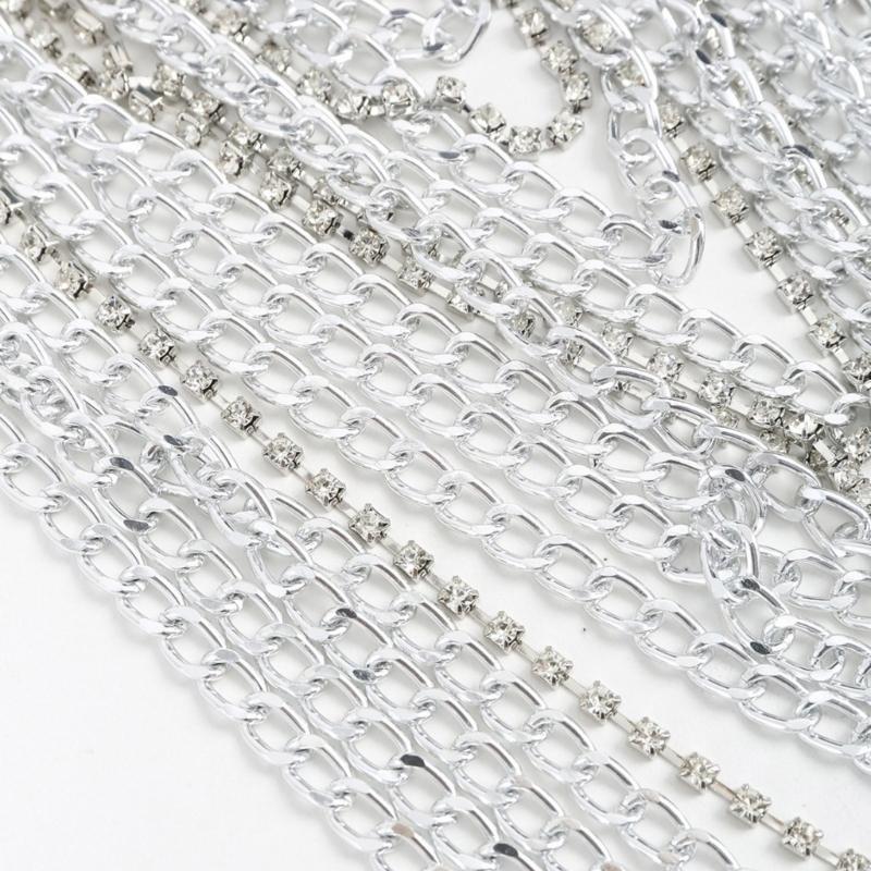 Multilayer Tassels Chest Chain Fashionable Body Accessory Party Body Chain Alloy Texture for Party and Nightclub Wear