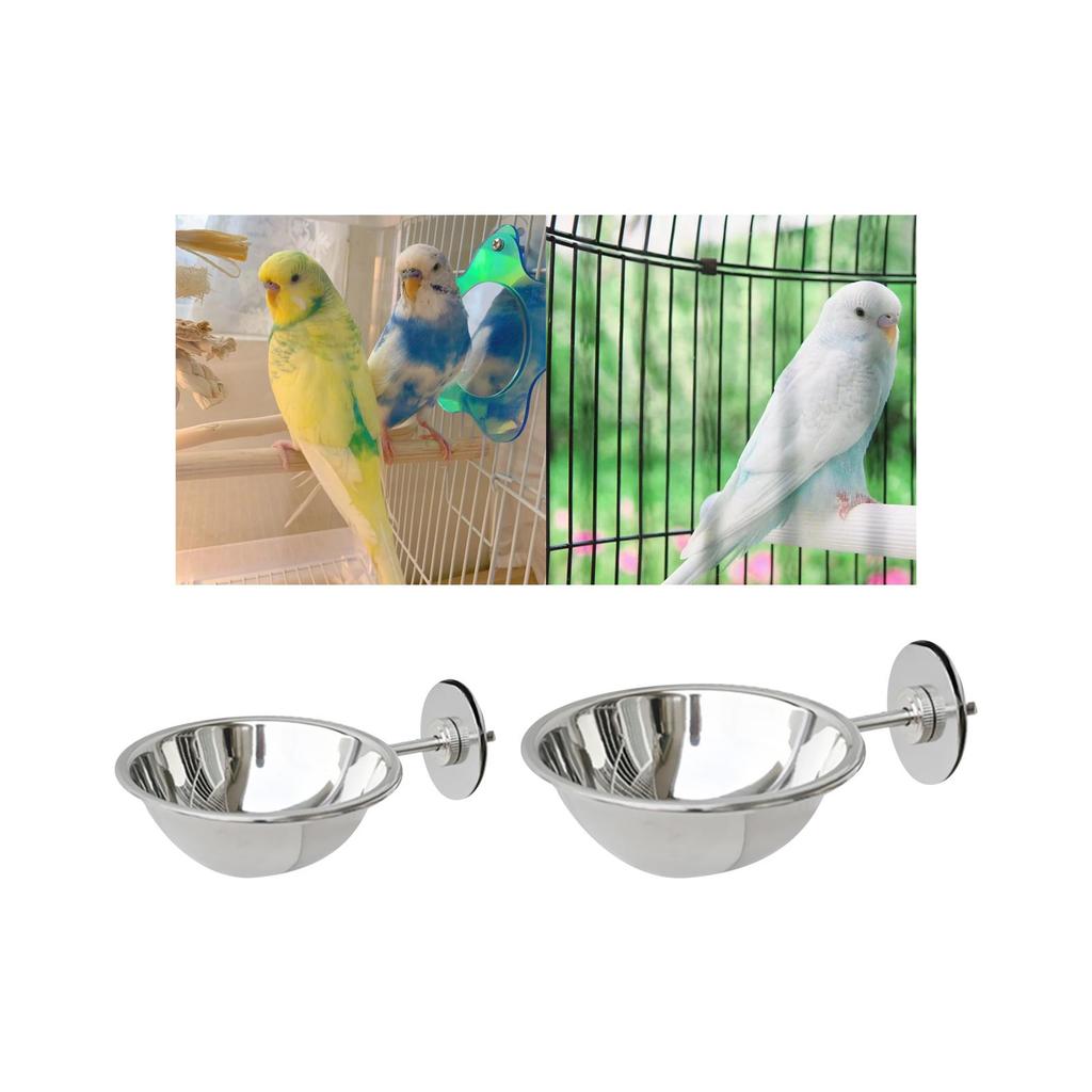 Mangeoire pour Cage à Oiseaux Portable pour Perroquet Calopsitte avec Pince Suspendue au Jardin Gamelles pour Nourriture et Eau d'Oiseau Gamelle d'Alimentation pour Oiseaux Coupe