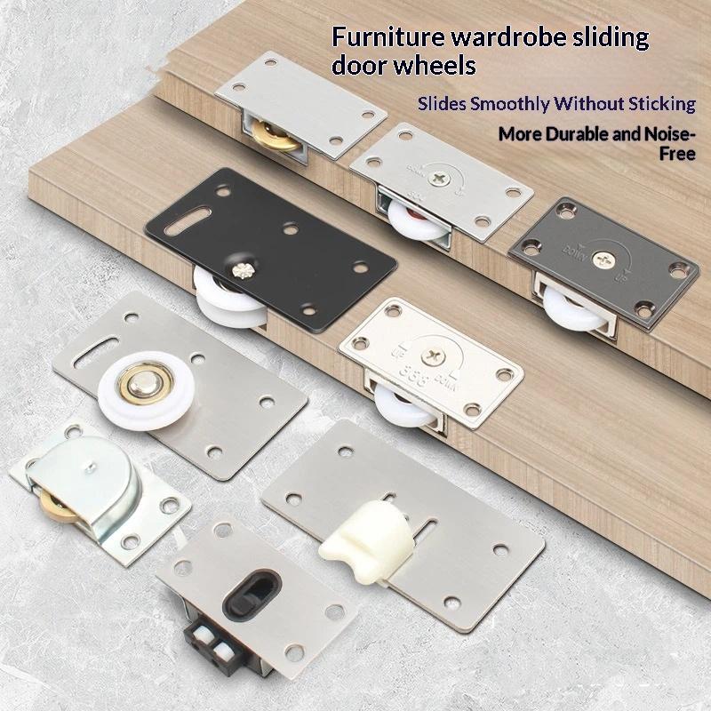 Sliding Door Wheels Pulley Rollers Stainless Steel Furniture Hardware Wardrobe Sliding Door Adjustable Wheels