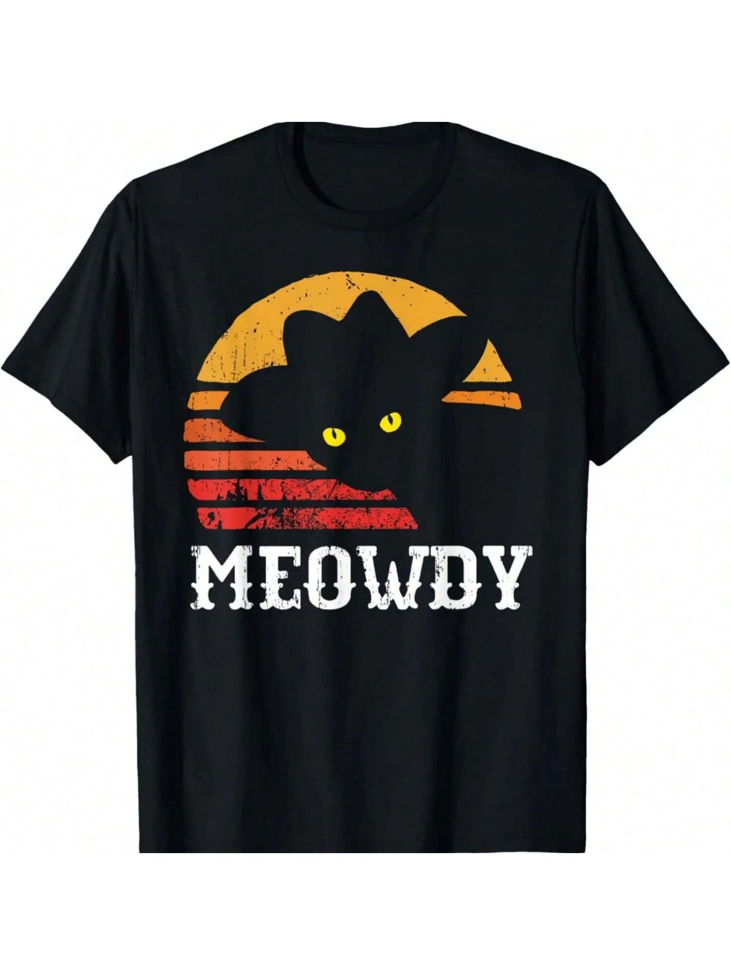 

Vintage Meowdy Funny Meow Howdy Black Cat Meme Rodeo Texas XXXXXL чорний