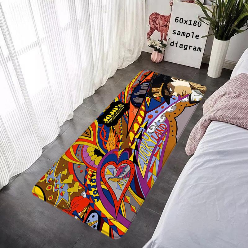 Doormat Flannel Floor Mat Indoor Foot Rug Jojo Bizarre Adventure Fluffy Bedside Mats Kitchen Corridor Carpet Ideal Balcony Decor