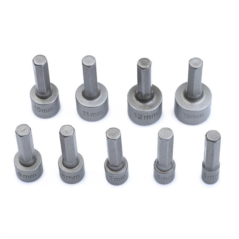 9pcs 5-13mm Bit Screwdriver Inside Locket Head Socket Head No Magnetic Wind Electric Screwdriver Head