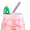 400ml Weihnachtstasse mit Saugrohr, Dekorative Kaffee-Milch-Tee-Tassen, Tasse in Baumform,