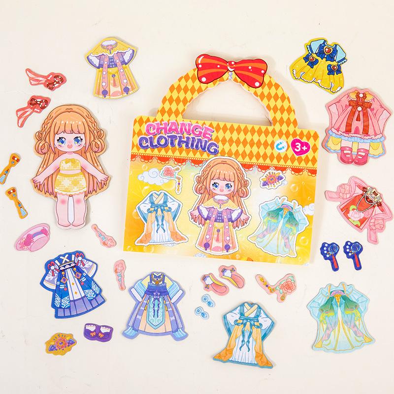 Princess Cartoon Refrigerator Magnets: Reusable Educational Stickers for Girls