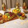 3Pcs Gold Color Ramadan Festival Art Tray Elegant Eid Candy Dish  Islamic Holidays
