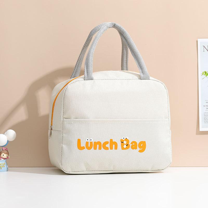 

Solid color Lunch Bag large-capacity lunch bag Women Oxford cloth Cooler Insulated Bento Box Thick aluminum insulated lunch bag бежевый