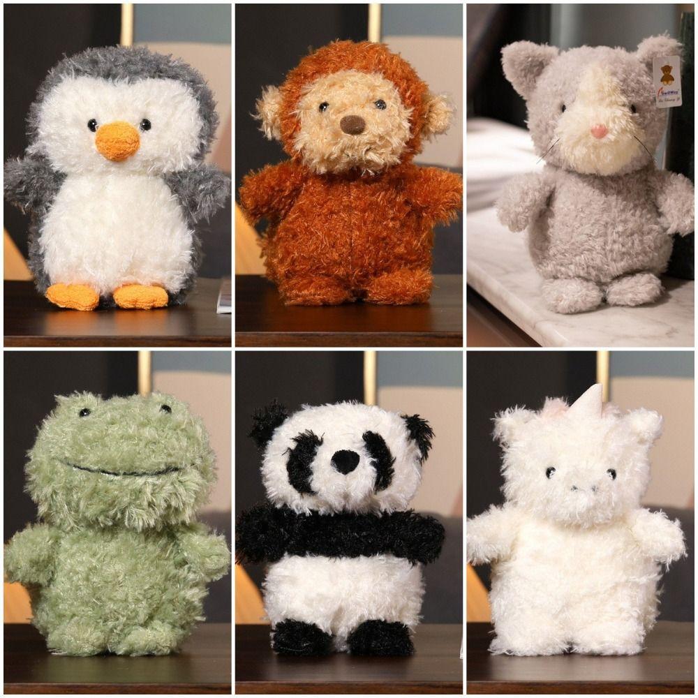 Fluffy Hair Animals Penguin Plush Toy Penguin Frog Stuffed Toys  Kids Playing Supplies