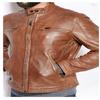 NOORA Mens Tan Brown Leather Jacket | Brown Motorcycle Jacket | Classical Western Jacket