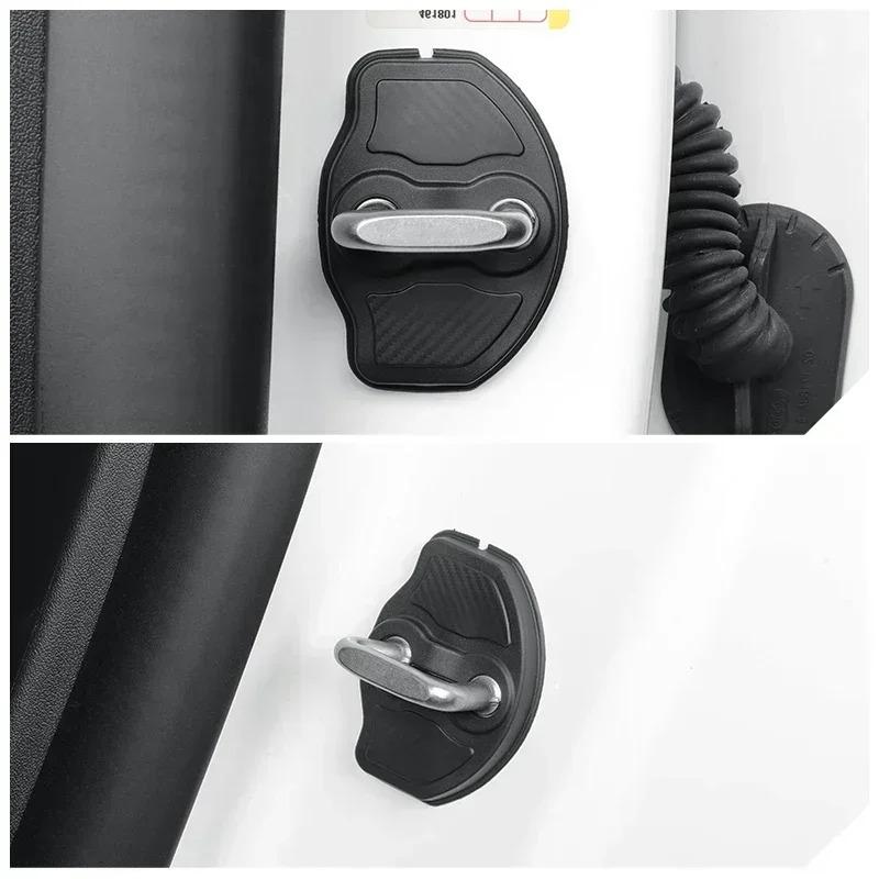 4pcs For Tesla Model 3/Y/3 Highland 2024 2025 Car Door Lock Cover Car Styling Door Lock Protection Cap Modification Accessories