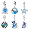Orstarry S925 Silver Charm Starfish Shell, Koi, Betta Fish, Mermaid Tail Pendant For Bracelet DIY Jewelry Making Gift