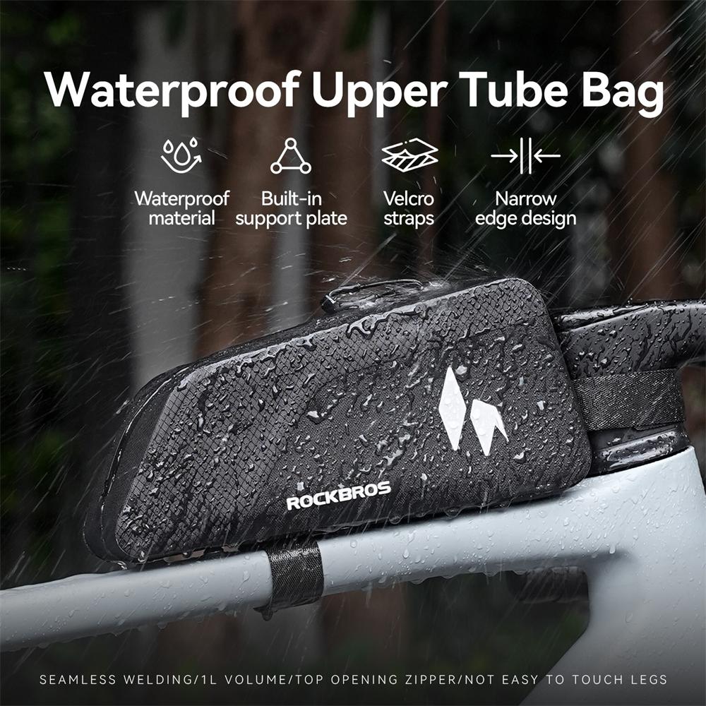 ROCKBROS Bike Top Tube Bag Waterproof Bicycle Frame Bag Cycling Reflective Bag 1L