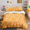 Corgi Dog Pattern Orange Bedding Duvet Cover Set Duvet Cover Pillowcases (1*Duvet Cover 2*Pillowcases, Without Duvet Insert)