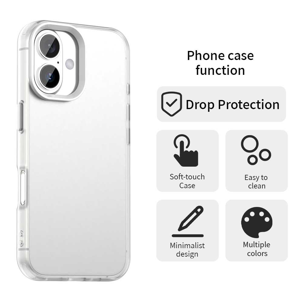For iPhone 17 Case PC+TPU+PET Matte Anti-Drop Phone Back Cover