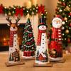 2D Flat Santa Tabletop Ornament Separate Base Reindeer Christmas Sign  Window Display
