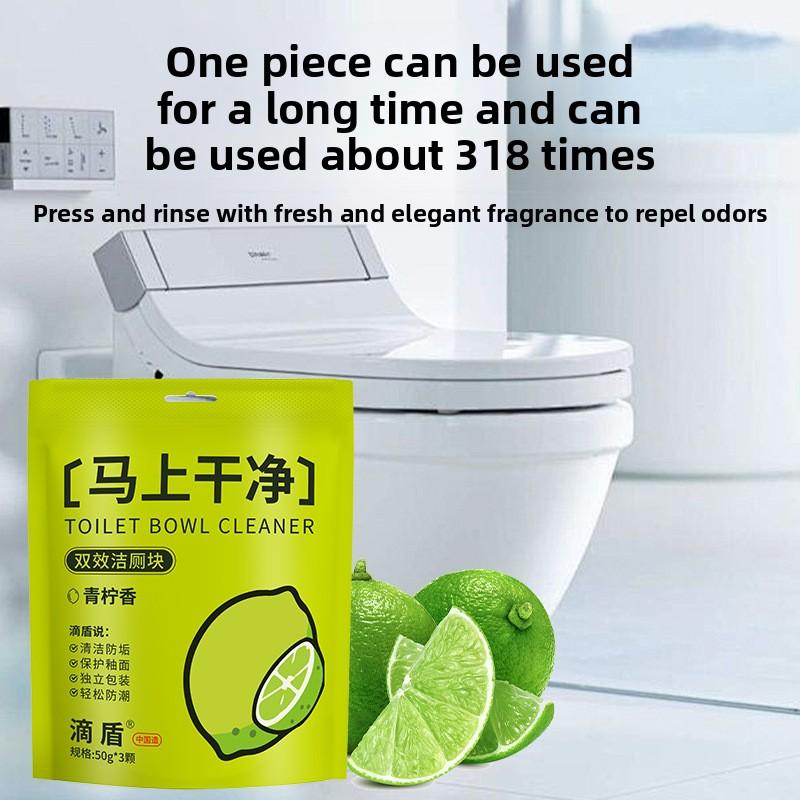 Limpiador de Inodoro de 50g con Fragancia a Limón, Limpieza Eficaz Burbujas Azules