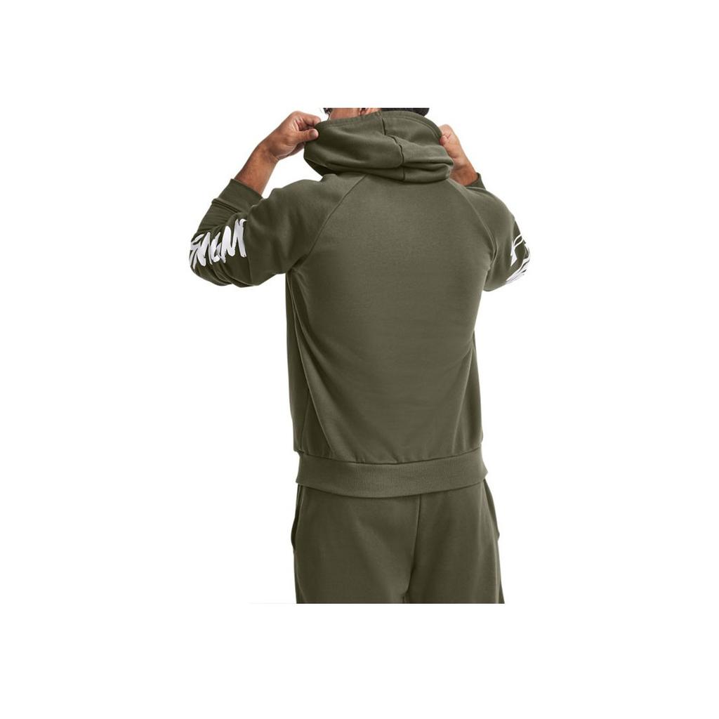 Under Armour Rival Letter Print Fleece Training Hoodie Men Hoodies Green 1379760-390