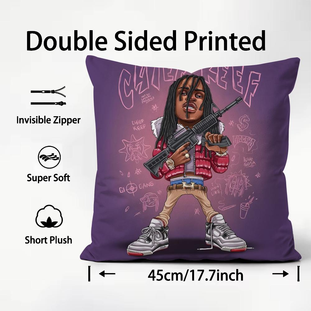 Album cover C-Chief KeefS Cushion Cover Pattern Printed Pillowcase for Living Room Sofa Cushion Cover & Bedroom Decor