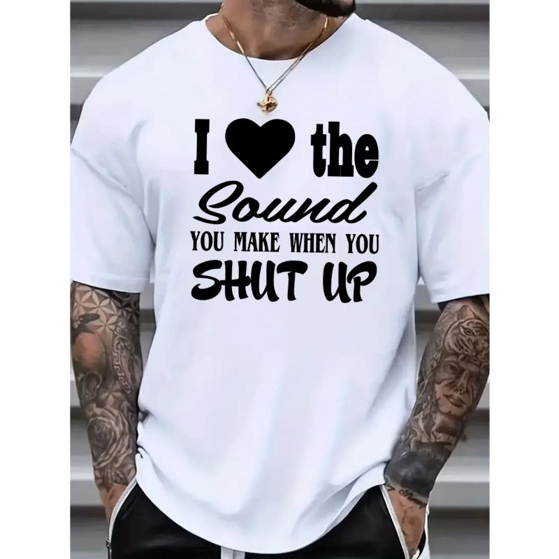 Europese maat Plus Size Heren Trendy Comfortabel T-shirt - Ademend, Rekbaar, Korte Mouw, Casual Top voor de Zomer - Houd Van Het Geluid Dat Je Maakt