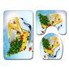 Christmas Bathroom Floor Mat Toilet Three-Piece Set