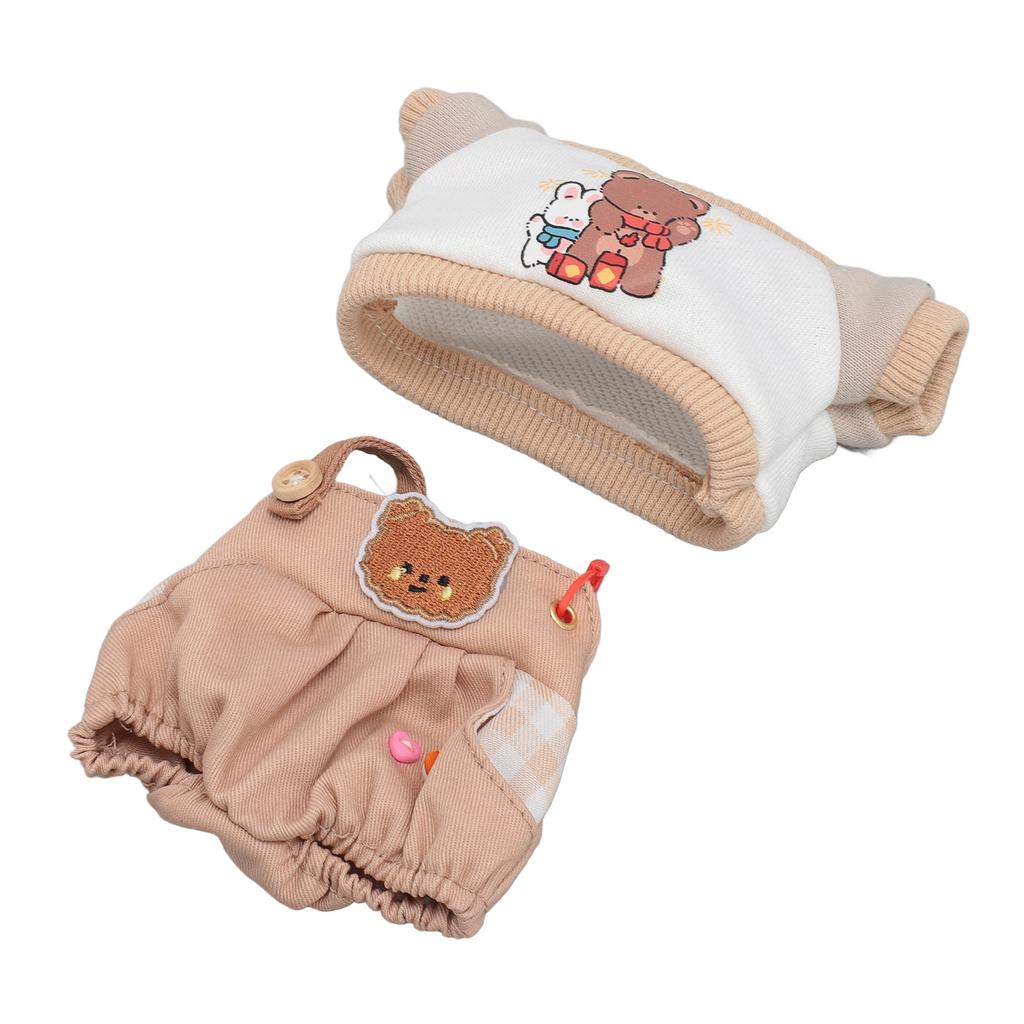 Plush Doll Clothes Cute Cotton T Shirt Overalls Stuffed Doll   Toy Clothing for 8in Dolls Dress Up