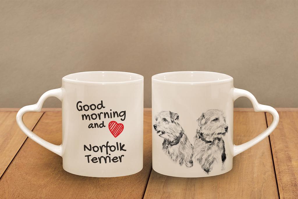 Norfolk Terrier - Cup with a Dog, Adorable Cup with a Heart-shaped Handle, Universal Gift from the Art-Dog Brand