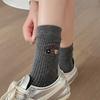 Cartoon Bear Embroidery Socks Spring And Autumn Idea Yarn Versatile Long Pile Socks Casual Versatile