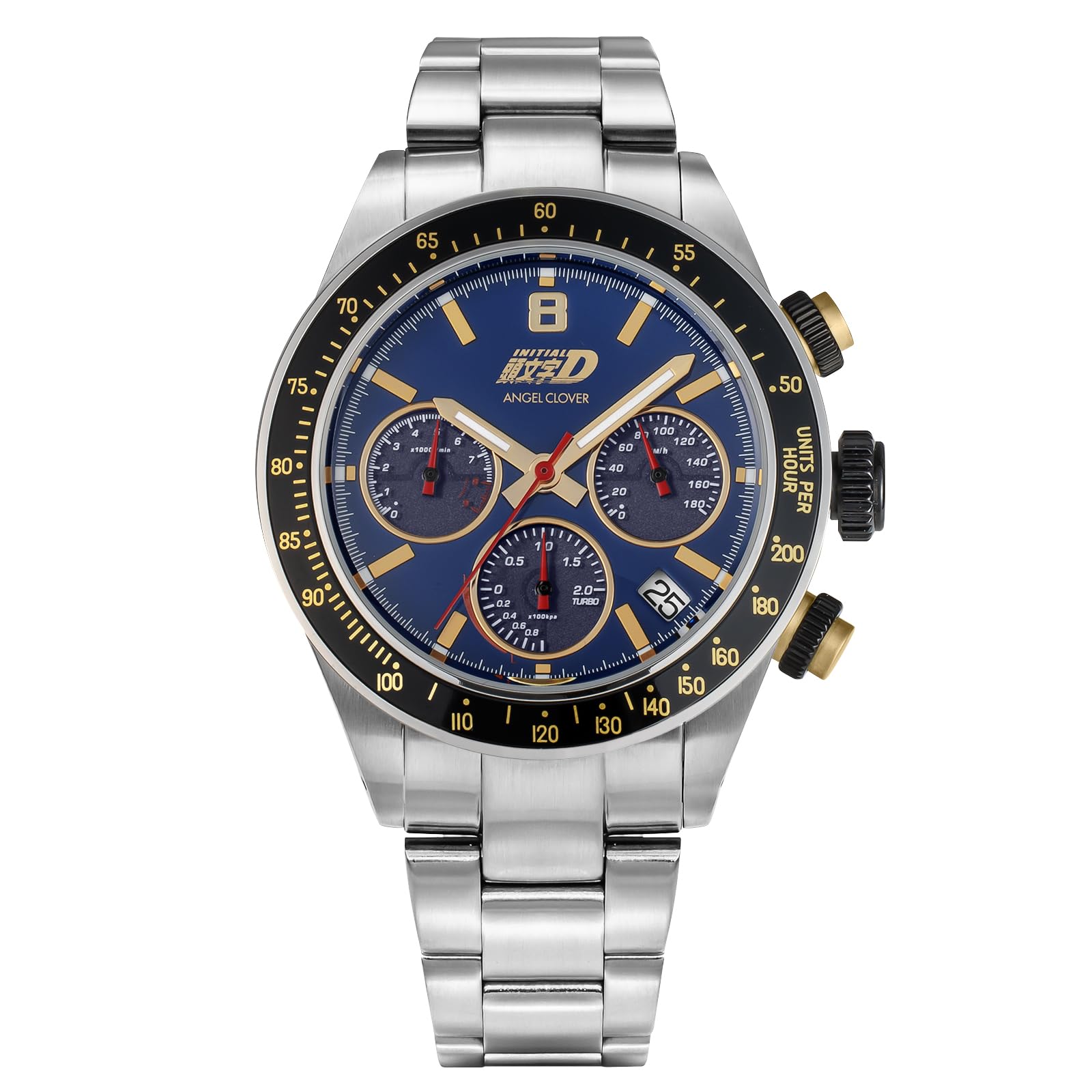 

[Angel Clover] Initial D 30th Anniversary Collaboration Watch, Solar Powered, 10 ATM Water Resistant, Mineral Glass, Blue Dial, IN40-GC8, Men s [Aut