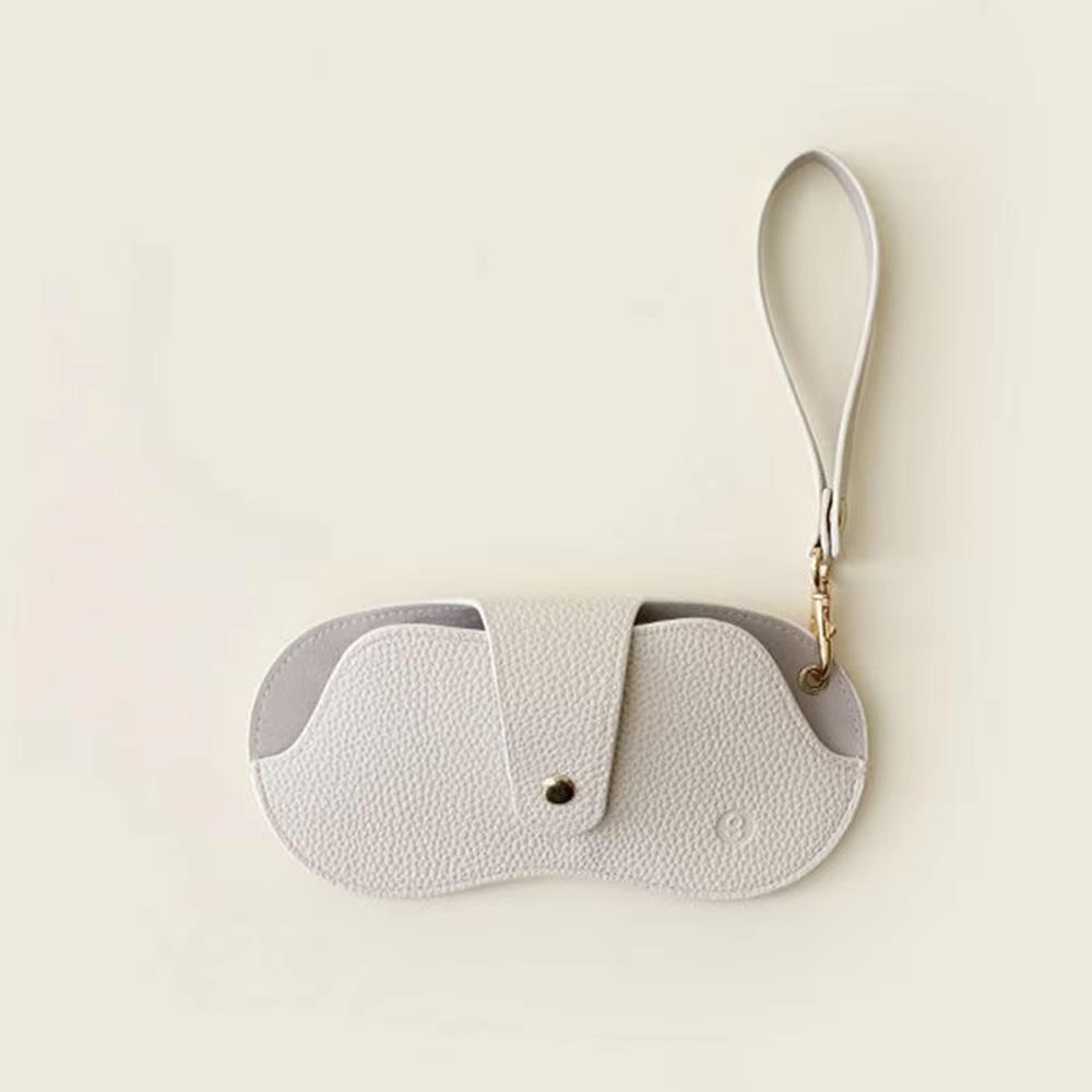

Pu Leather Glasses Bag Hanging Eyewear Holder Portable Sunglasses Case білий