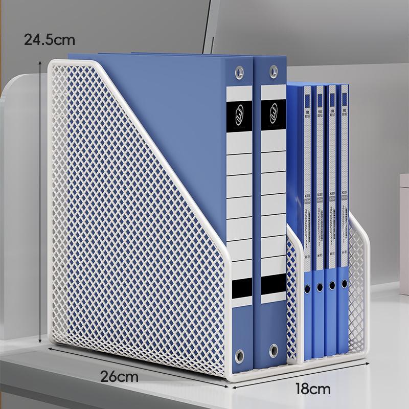 Office Desk Organizer: Metal File Storage Rack and Folder Box for Efficient Document Collection