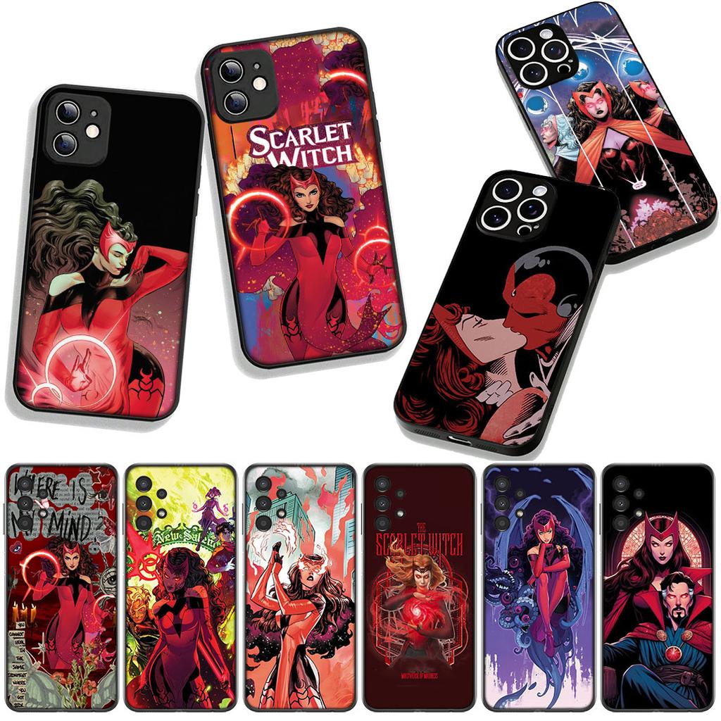 for Apple iPhone 17 16 11 Pro XS Max XR 6 7 8 Plus + 16E SE 2020 Air 5 SE2 Phone Cover Case M-Marvels Scarlet Witch Casing