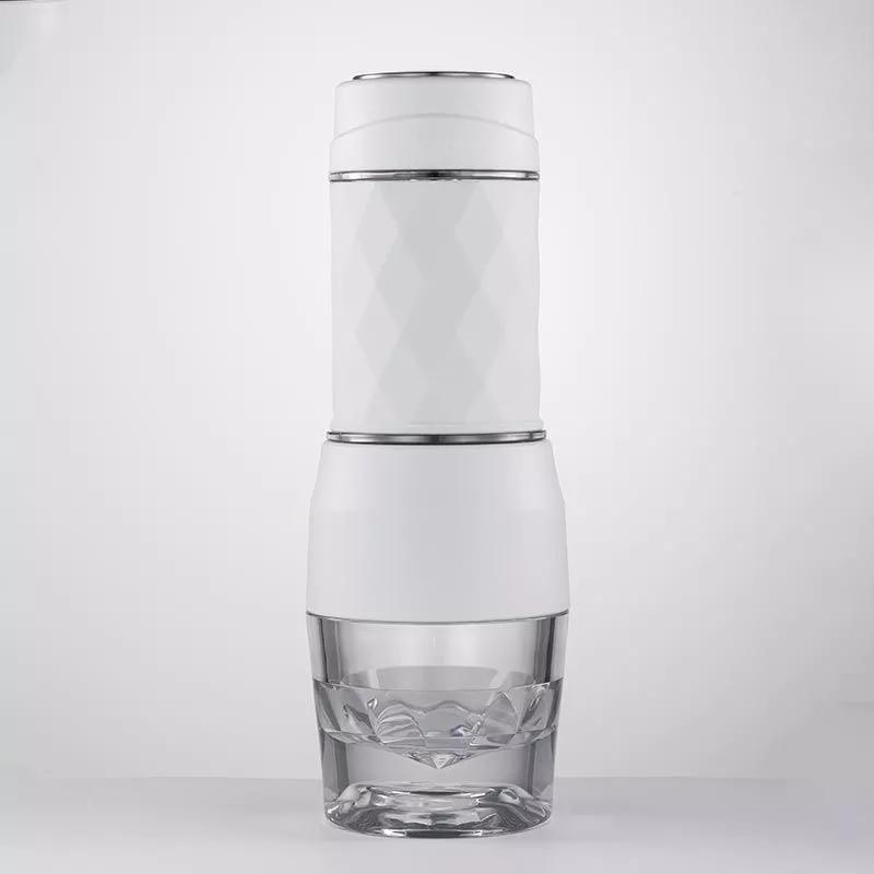 

Кофе 3 в 1 Портативная кофемашина с горячей/холодной водой, ручная кофеварка эспрессо для капсул и молотого кофе, ручной пресс для кофеварки, походов и путешествий белый