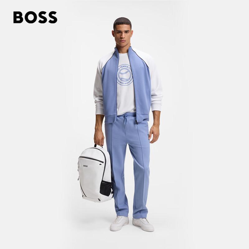 BOSS Men's 2026 Summer Tennis Motif Cotton Jersey T-Shirt