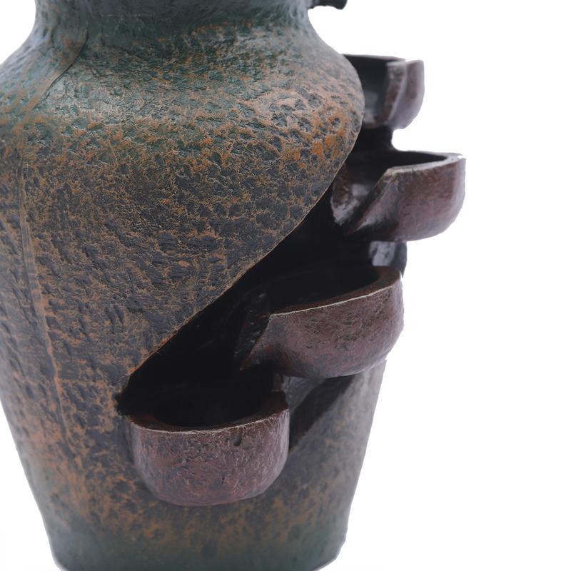 110V Blumenvase Wasserfallbrunnen Tischplatte Innen FengShui Wasserbrunnen Heimzimmerdekoration Exquisite Verarbeitung Harz