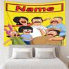 Custom Name Bob's Burgers Print Tapestry, Backdrop, Easy Setup, Ideal for Bedroom, Office & Living Room, with Aesthetic Wall Hanging Decor.