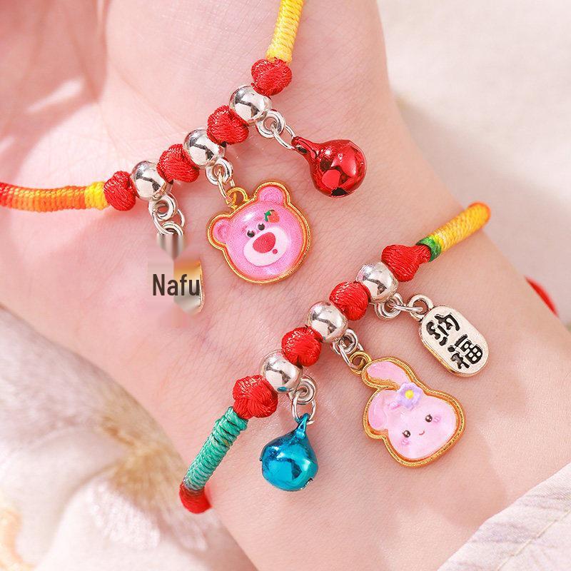 Five-Colored Dragon Boat Festival Zongzi Bracelet - Handmade Red Rope for Men, Women, Children, Baby Gifts