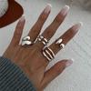 4Pcs Hug Shape Geometric Rings Set Stackable Knuckle Rings Trendy Finger Ring Jewelry  for Women
