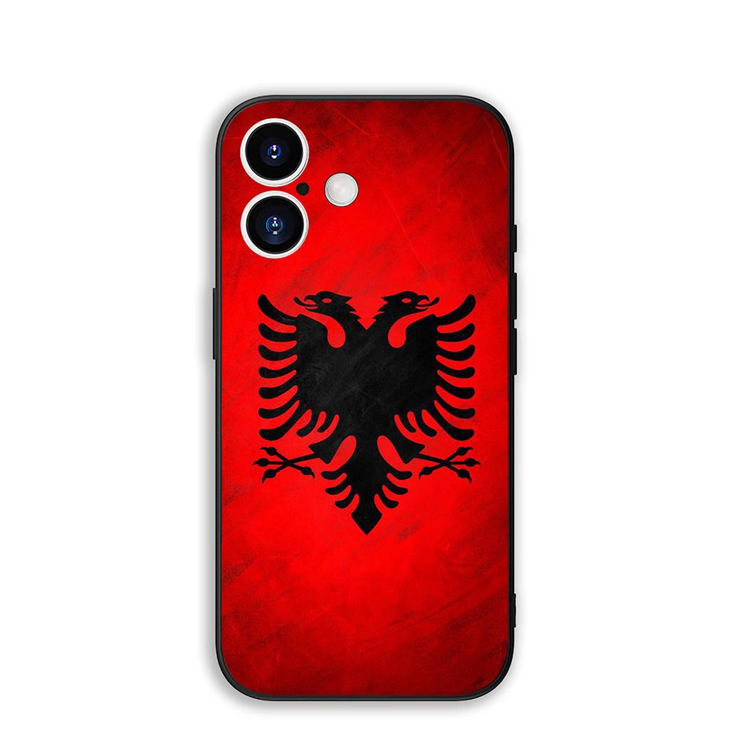 Hülle für Apple iPhone 16 15 14 11 Pro Max 6 7 8 Plus + SE2 SE3 SE 2022 2020 8+ Handyhülle Wallpaper Albanien Albaner Flagge