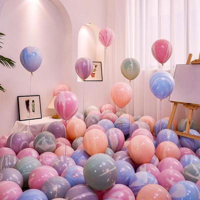 Ballons Macaron Agate 10", Sans danger pour les enfants, Colorés, Anti-explosion, Idéaux pour les décorations d'anniversaire.