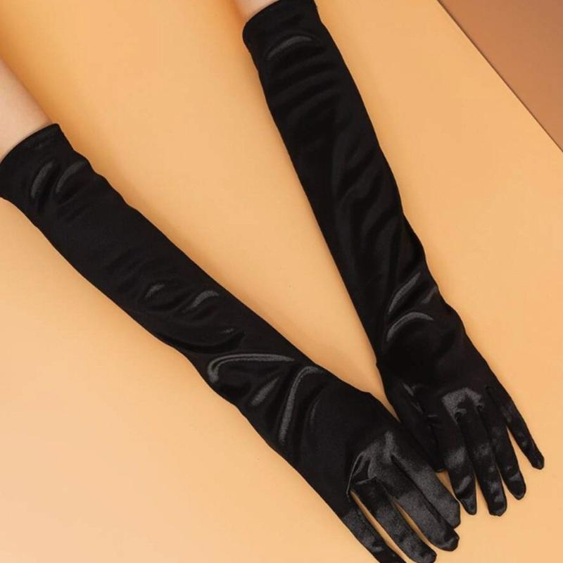 Verlängerte lange dehnbare Damen Handschuhe Spandex Elastische Armstulpen für Cosplay Anime Kostüm